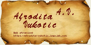 Afrodita Vukotić vizit kartica